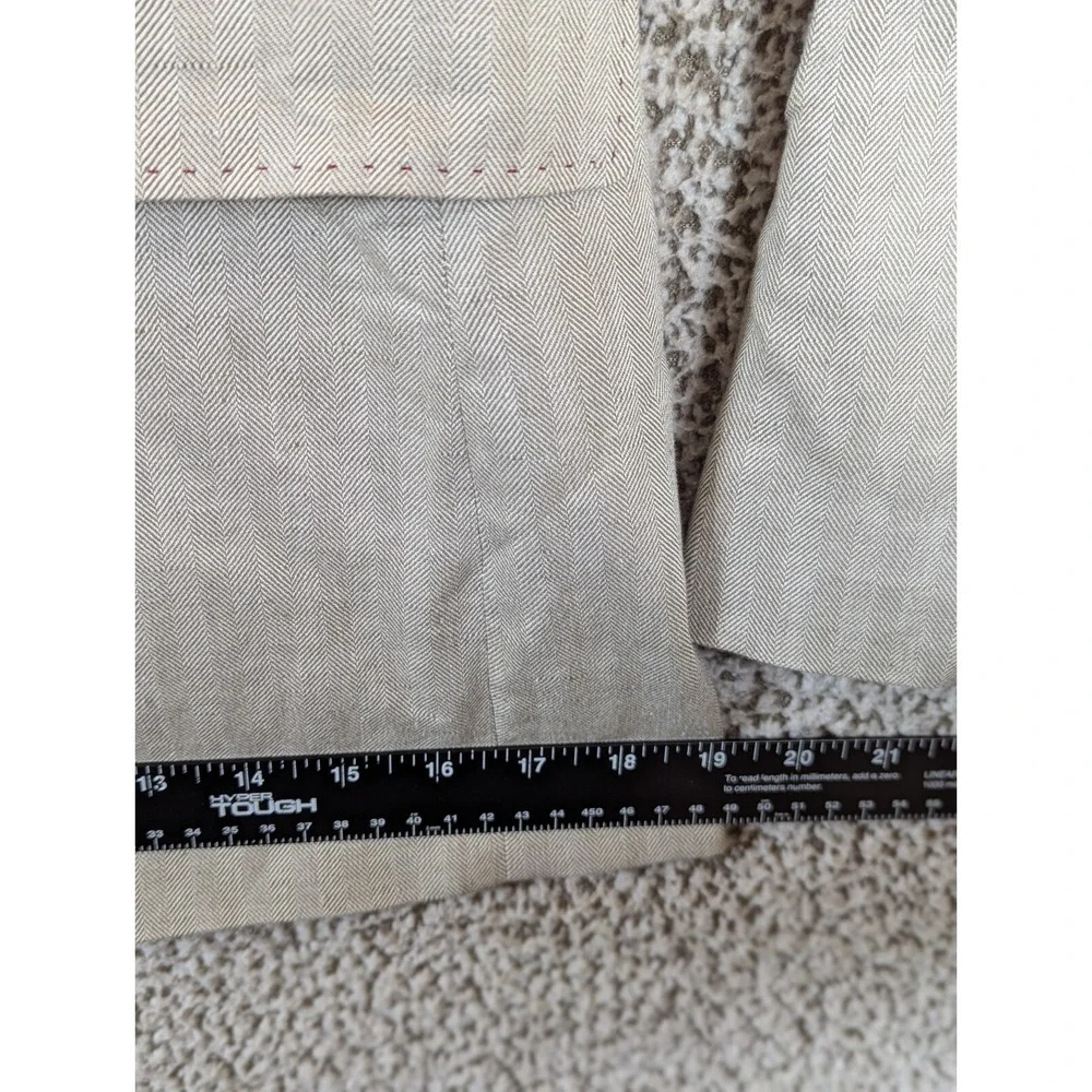 Ted Baker Linen Blend Sport Coat Size 1‎ 34R Herringbone Gray NWT